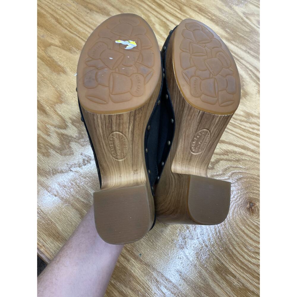 Kork-Ease Darby Sandals Women 11M Black Studded Leather Ankle Strap Slide Casual - Picture 7 of 7